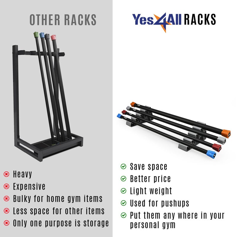 Yes4All Total Body Workout Weighted Bar Racks, Weighted Workout Bar, Resistance Band Bar, Body Bar For Exercise, Therapy, Aerobics, and Yoga, Strength Training - Image 4
